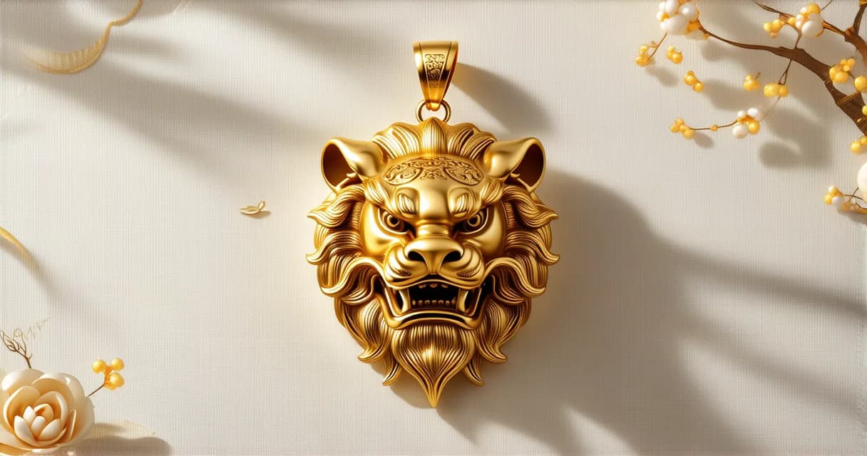 台灣傳統獅頭金飾