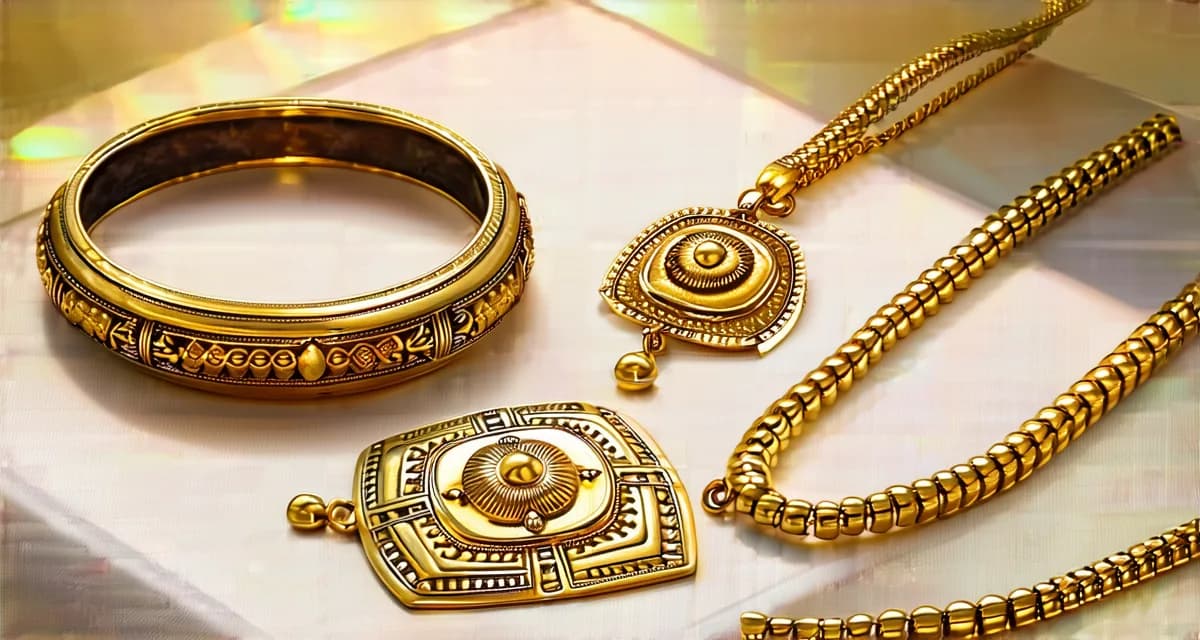 舊金飾放在鑑定秤上,包含氧化項鍊與手鐲等待回收估價